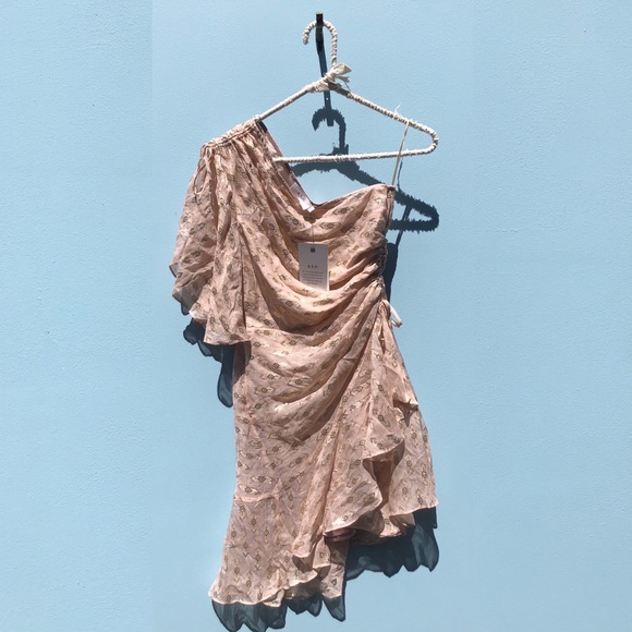 A.L.C. Dresses & Skirts - NWT ALC Misha Blush One Shoulder Metallic Dress